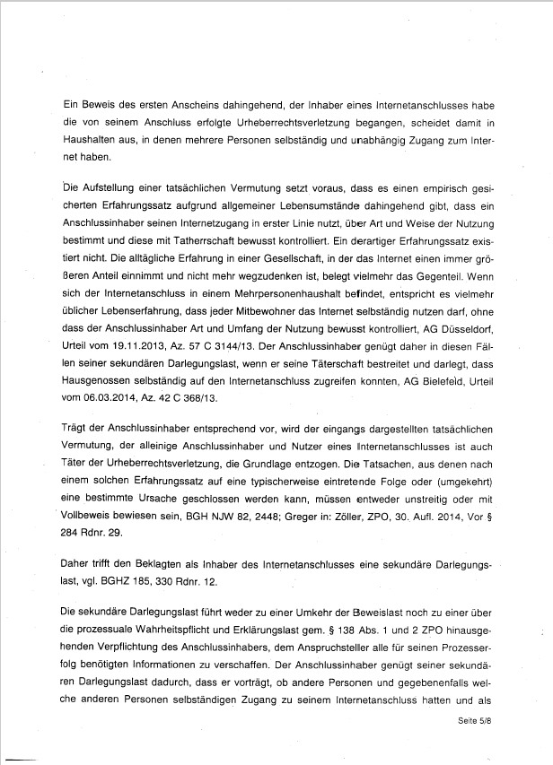 Gerichtsbescheid Auffassung des Amtsgericht Hannover